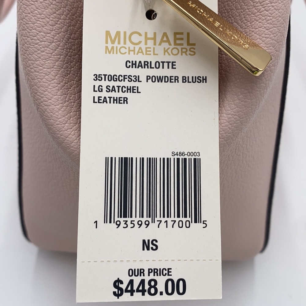 MICHAEL KORS CHARLOTTE LARGE SATCHEL POWDER BLUSH - Picture 15 of 15